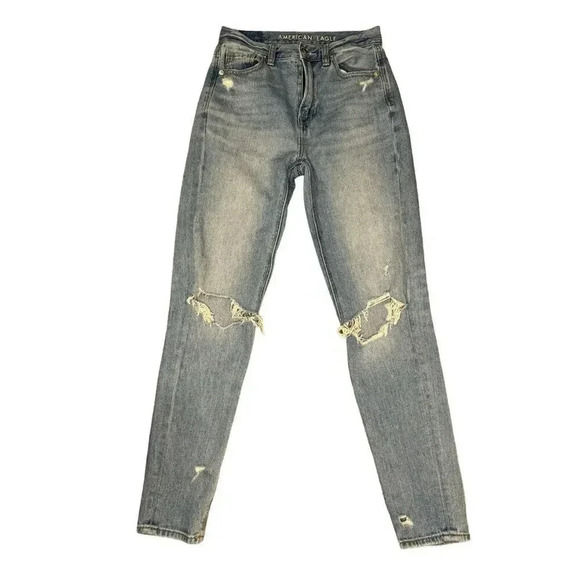 American‎ Eagle Outfitters Women’s Size 00 Regular Distressed Mom Jean - Picture 1 of 7